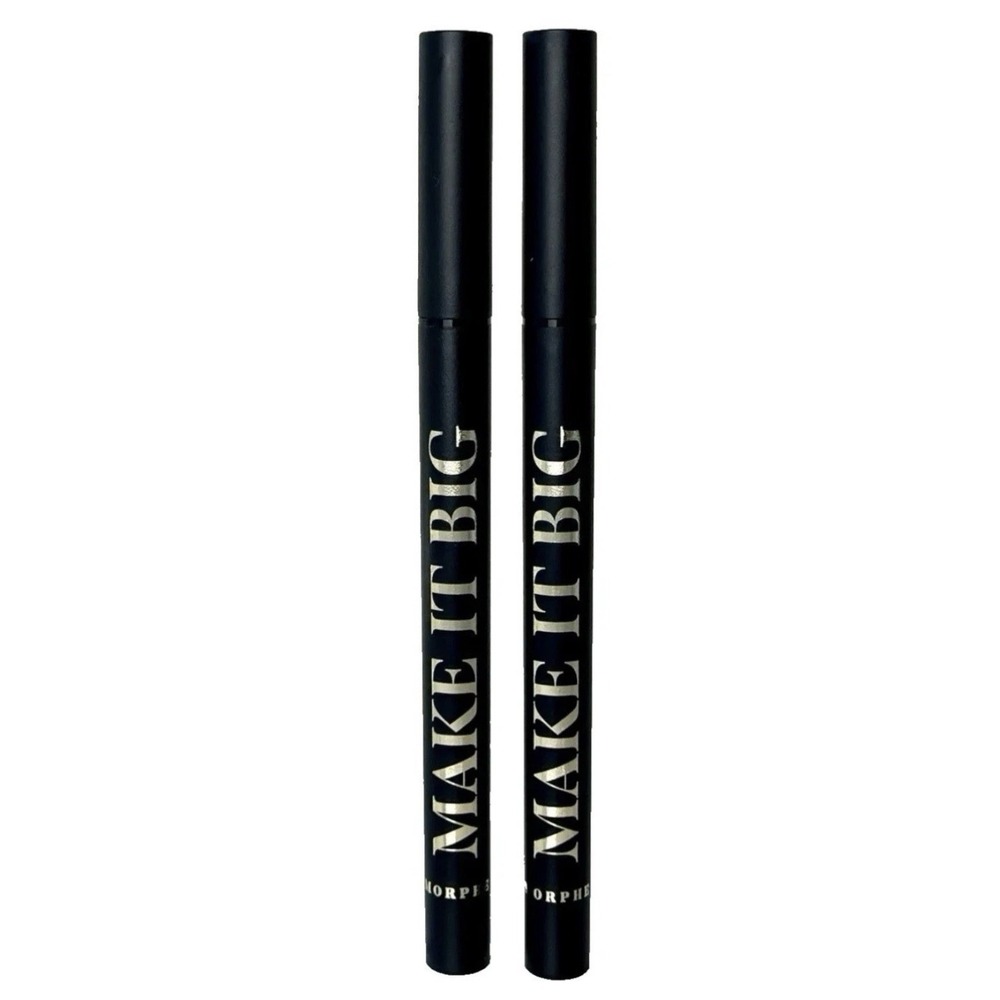 Morphe Make It Big Brush Tip Liquid Liner Bold Black 0.019oz‎ each Full Size X 2
